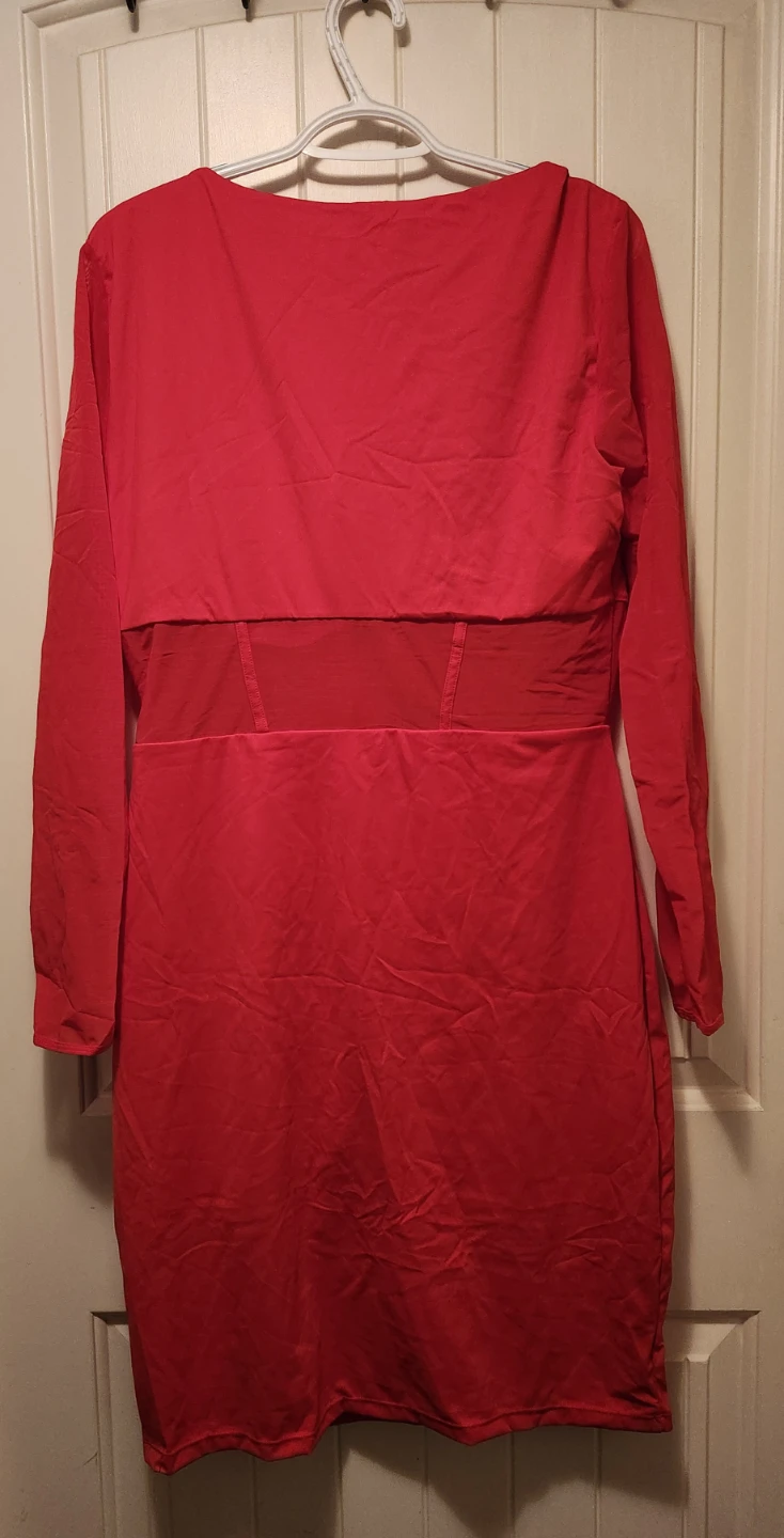 Popilush Red Long Sleeve Sheer Mesh Corset Dress 3XL - photo 4
