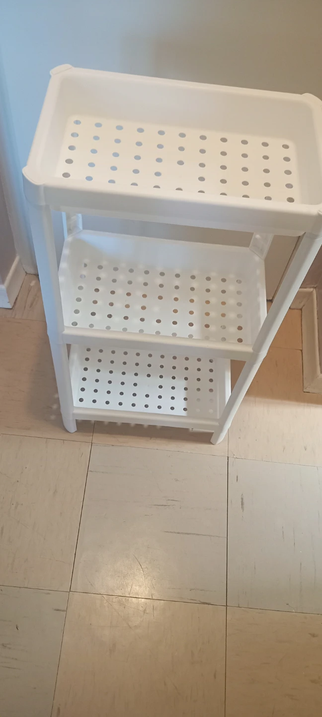 White 3-Tier Plastic Storage Shelf