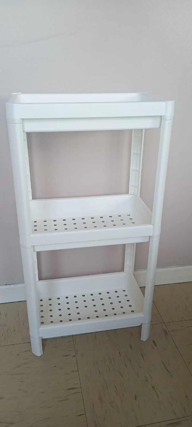 White 3-Tier Plastic Storage Shelf - photo 3