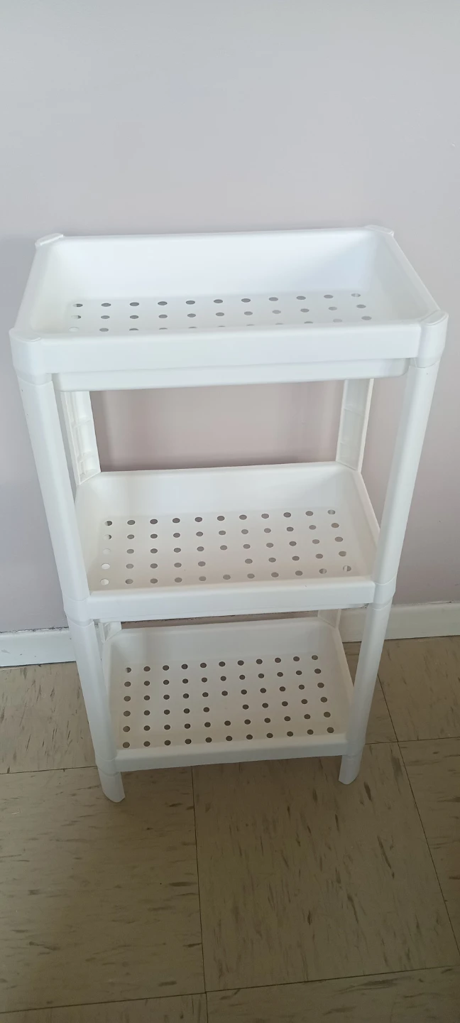 White 3-Tier Plastic Storage Shelf - photo 4