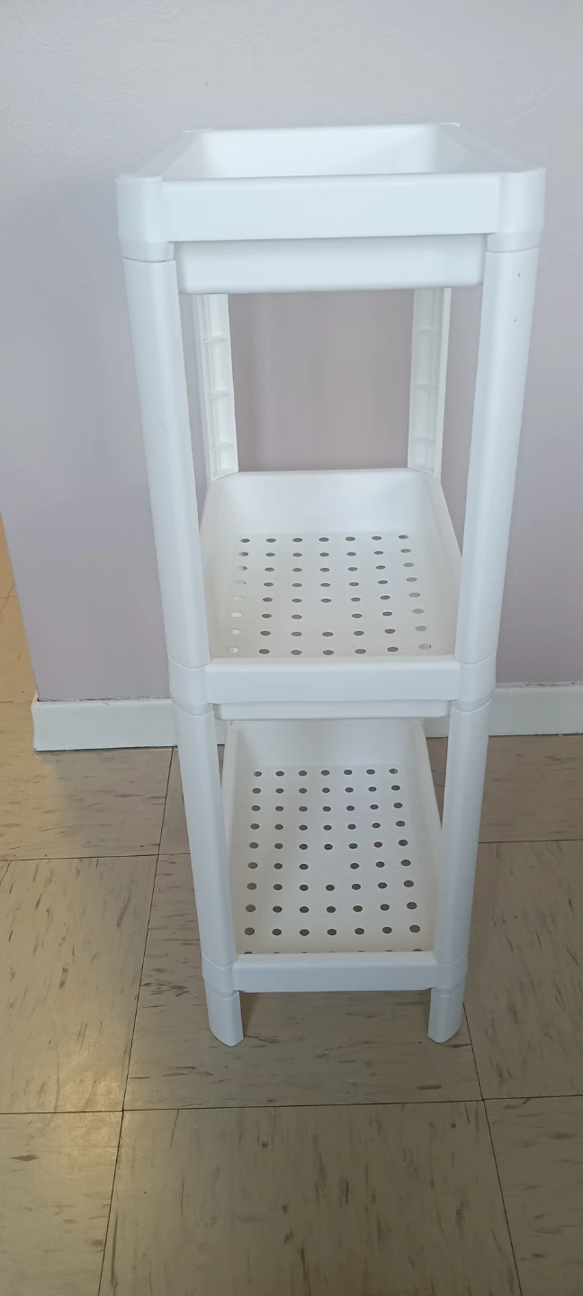 White 3-Tier Plastic Storage Shelf - photo 5
