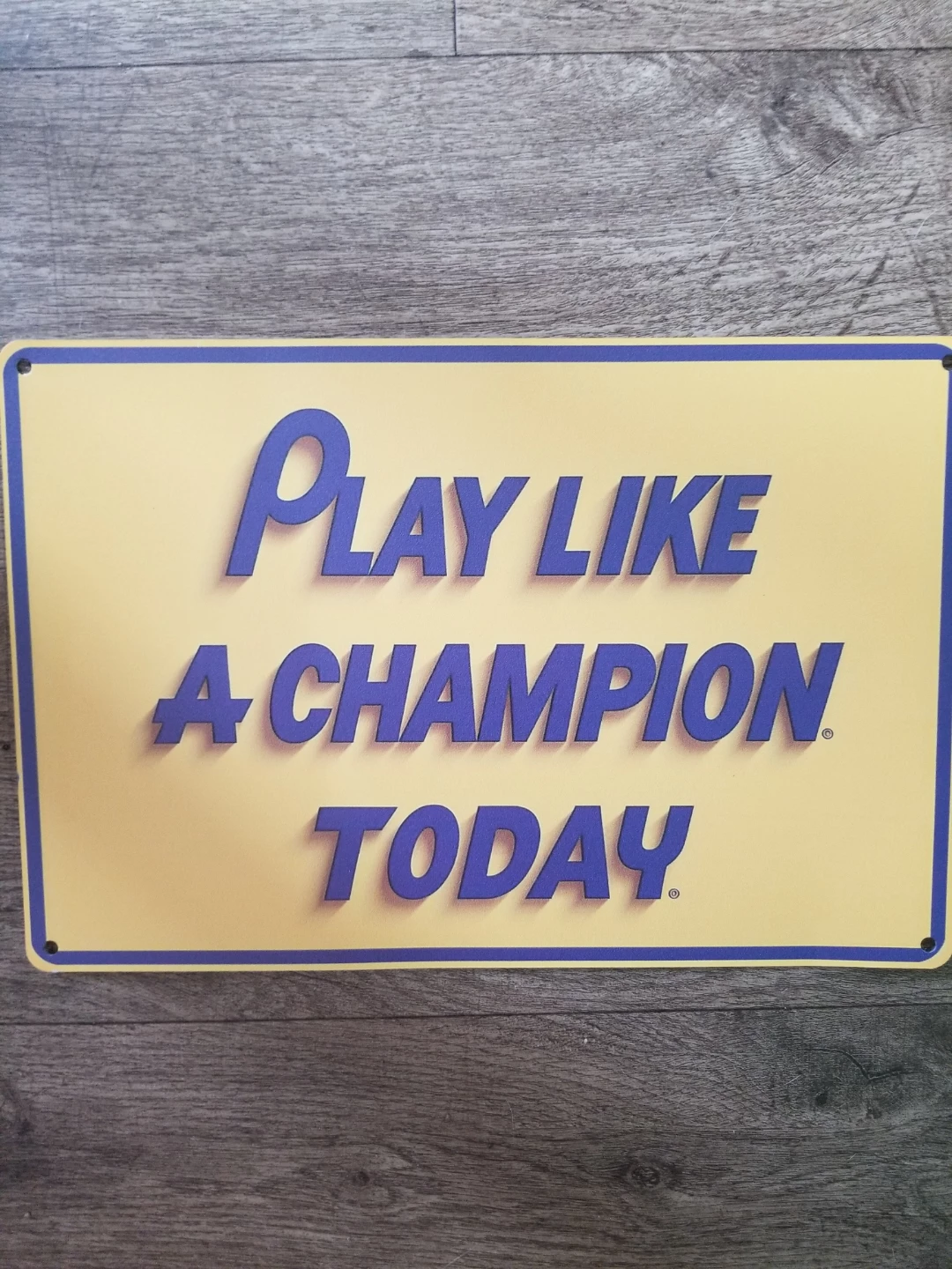 Play Like A Champion Today Metal Sign