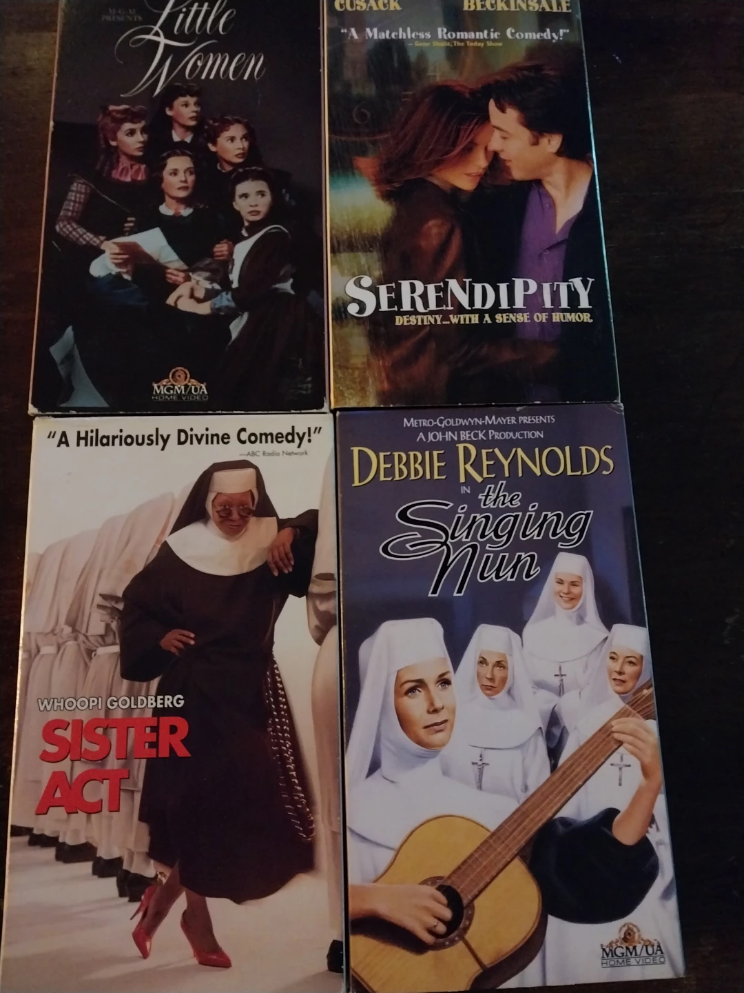 4  VHS Tapes Little Women, Serendipity,Sister Act ,Singing Nun