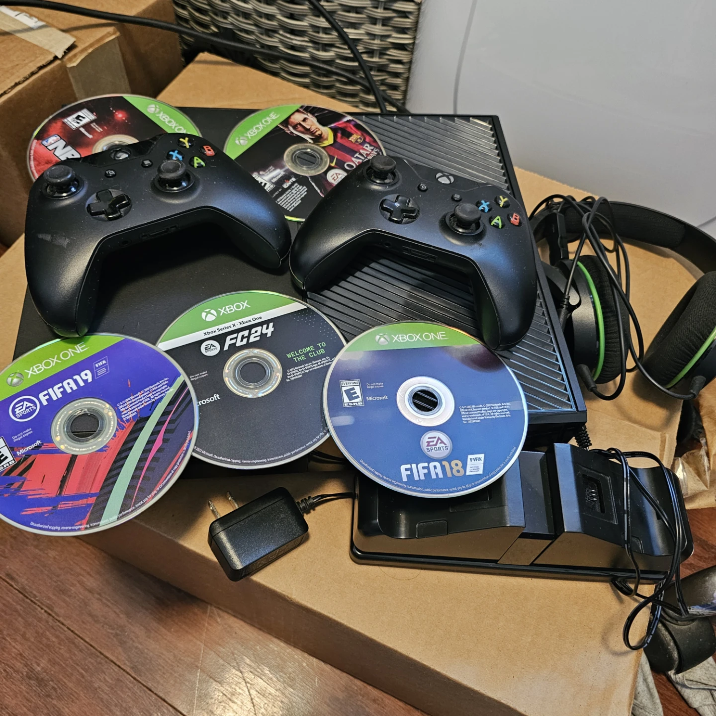 Xbox One Console with Games and Controllers