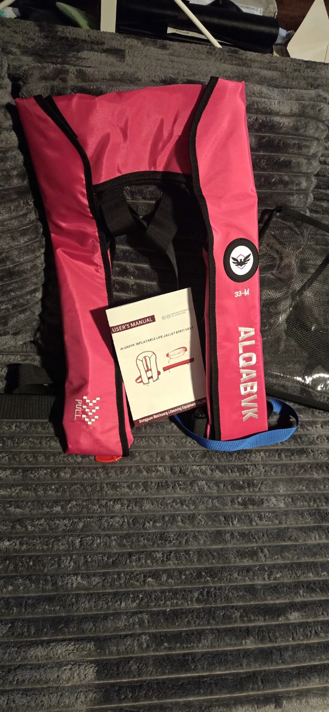 Inflatable Life Jacket Vest - Pink - Size M