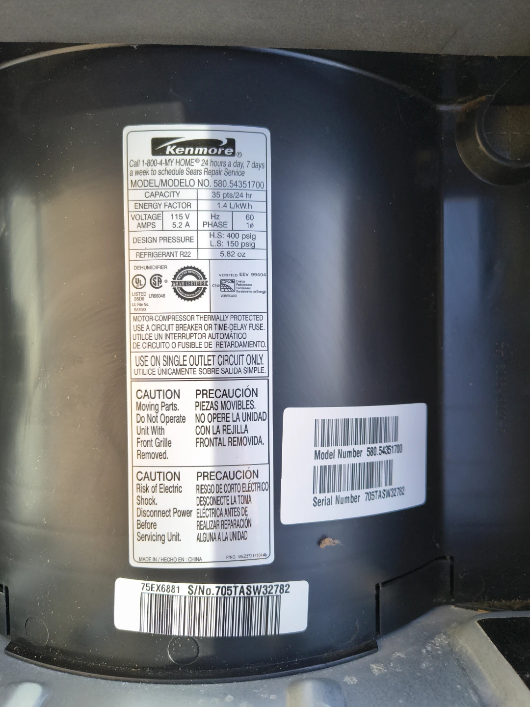 Kenmore dehumidifier - photo 3