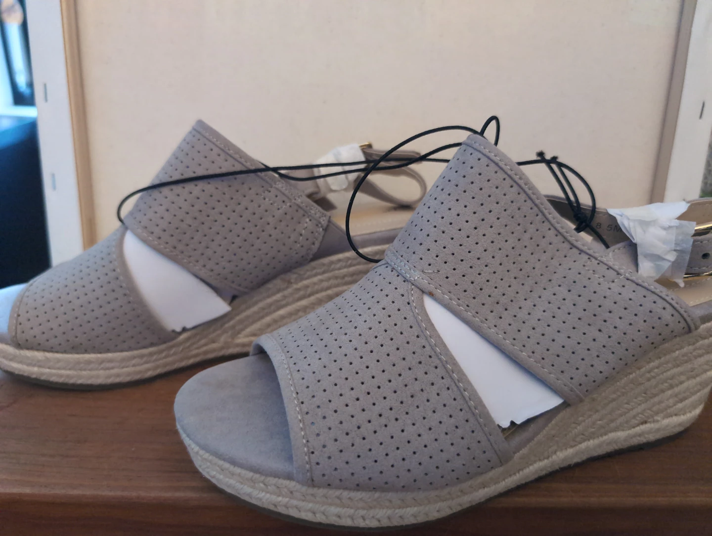 Liz Claiborne Grey Wedge Sandals