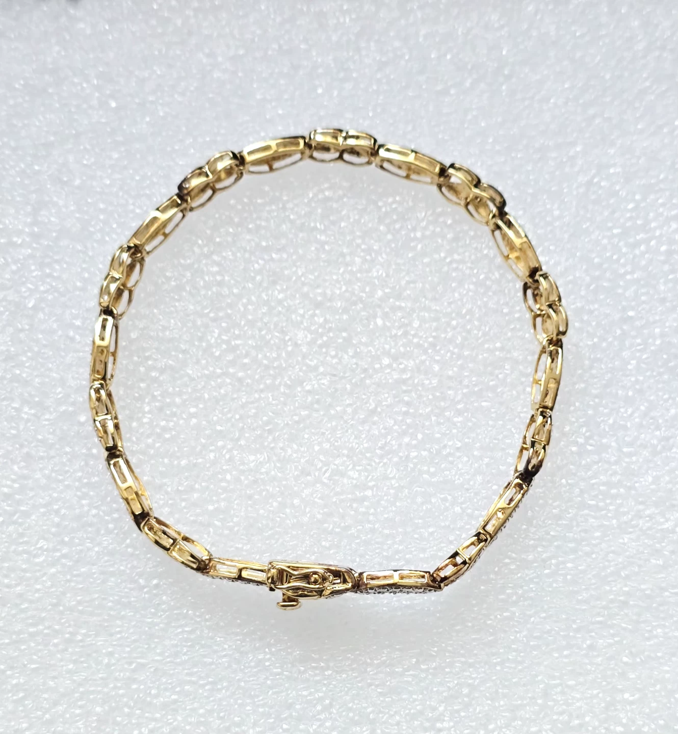 Brand new 925 Silver bracelet small diamond stones in gold tone - photo 4