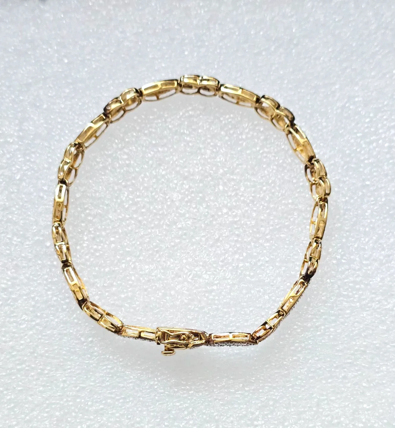 Brand new 925 Silver bracelet small diamond stones in gold tone - photo 4