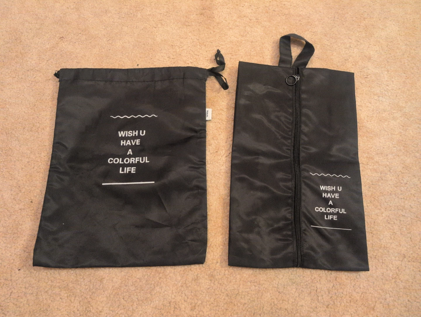 Black Travel Shoe Bags Set