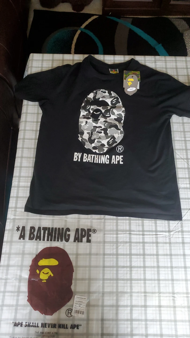 A Bathing Ape Camo Shark Logo T-Shirt