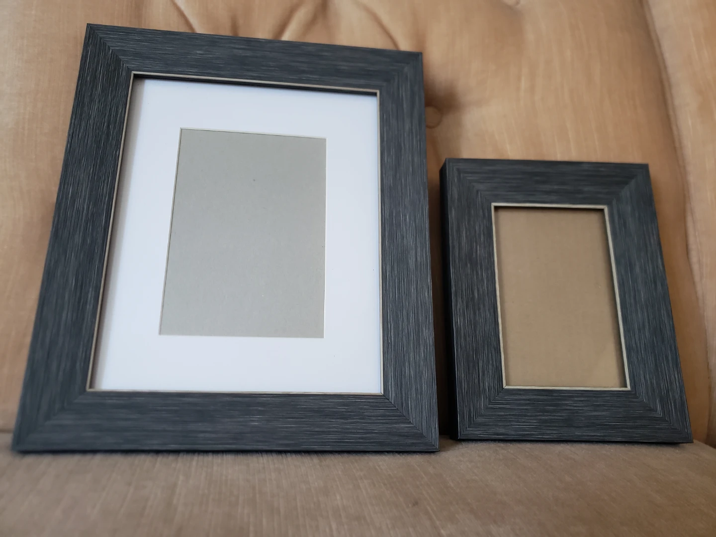 Set of two grey picture frames