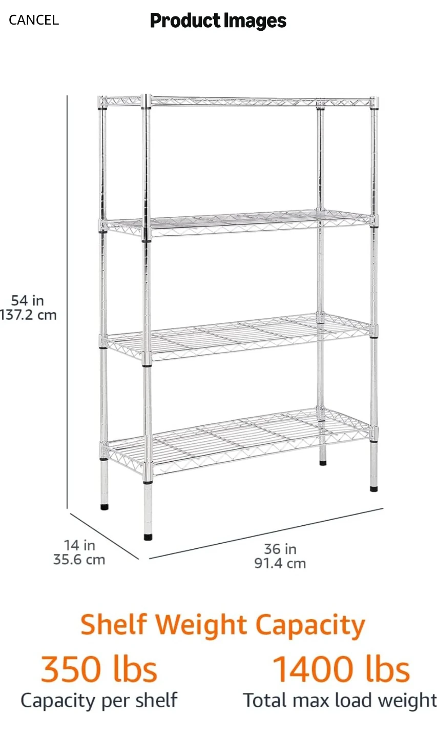 4-Shelf Wire Rack Storage Shelving Organizer ⚽⚽ - photo 4