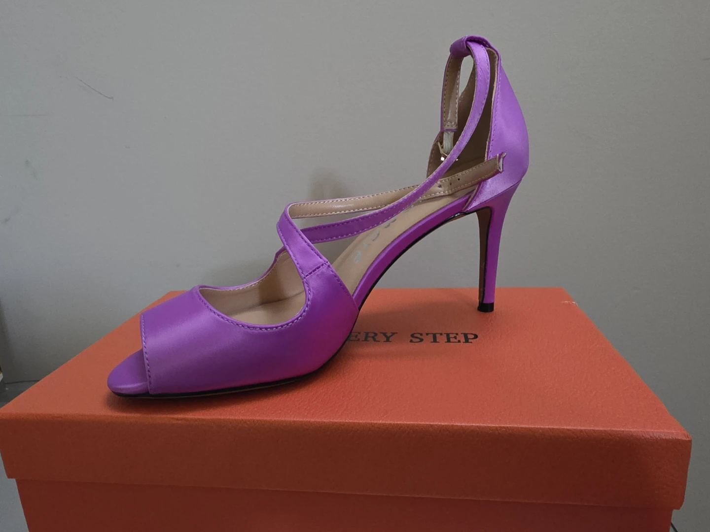 Grace E. Purple Satin Heeled Sandals - photo 2