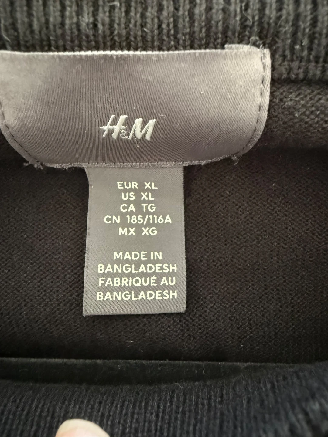 H&M Men's Black Cotton Sweater - XL - photo 2