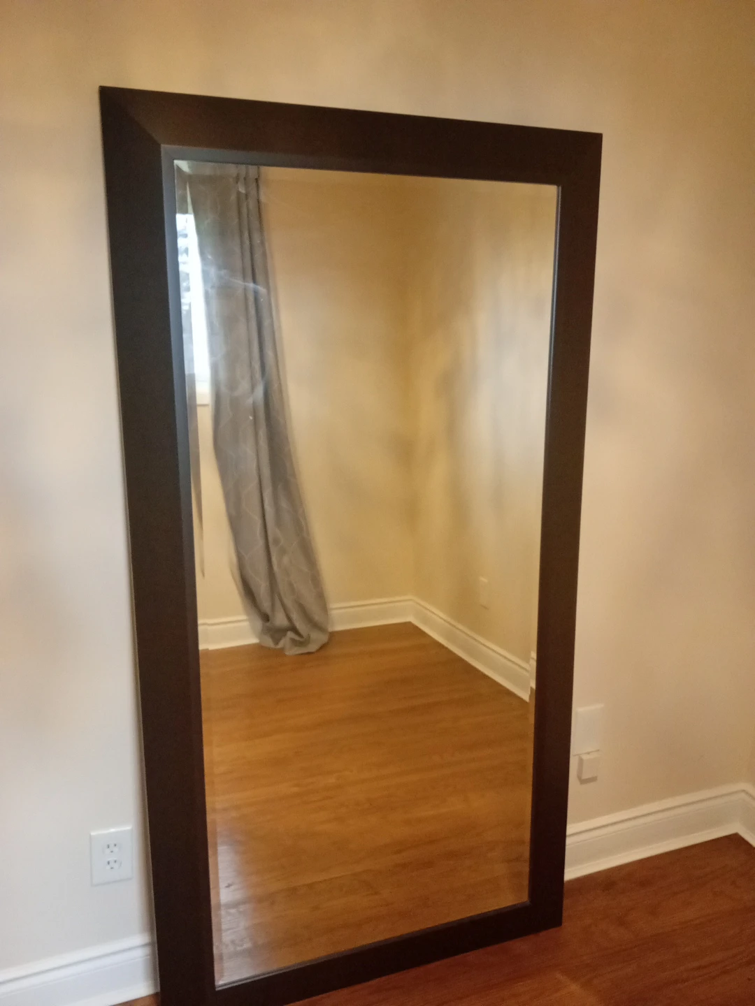 Dark Brown Framed Floor Mirror - photo 2