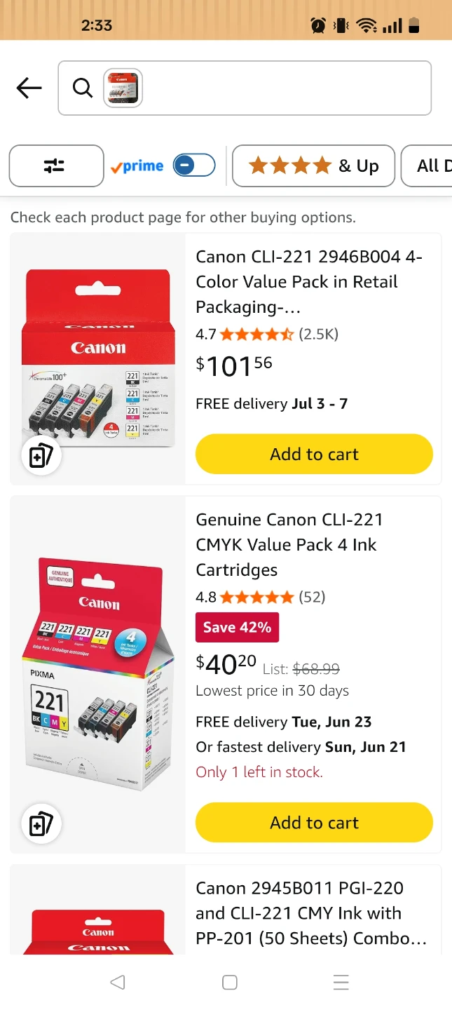 Canon CLI-221 Ink Cartridge Value Pack