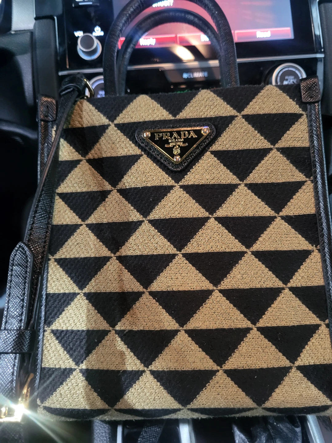 Prada Triangle Pattern Tote Bag