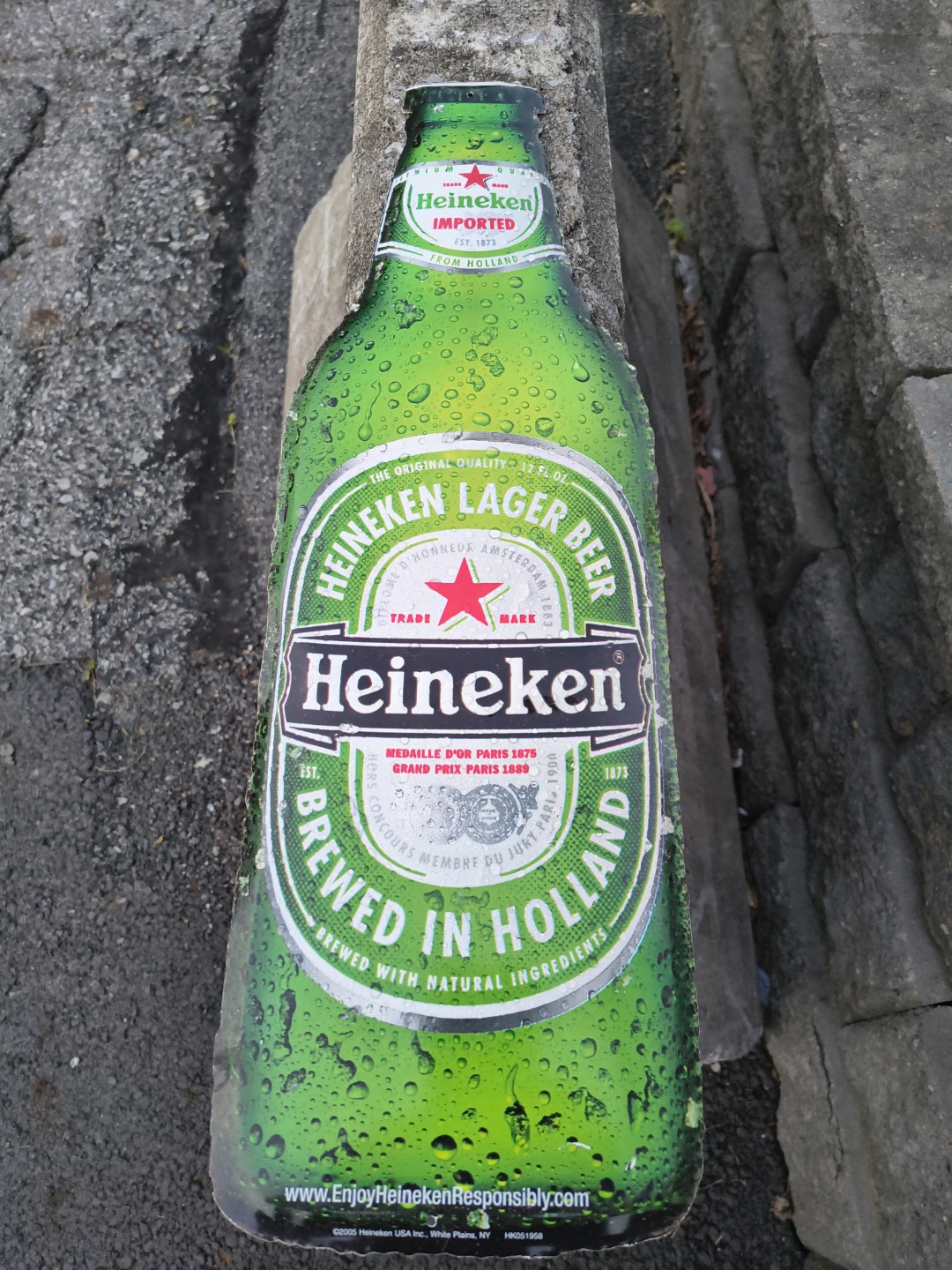Heineken bottle metal sign