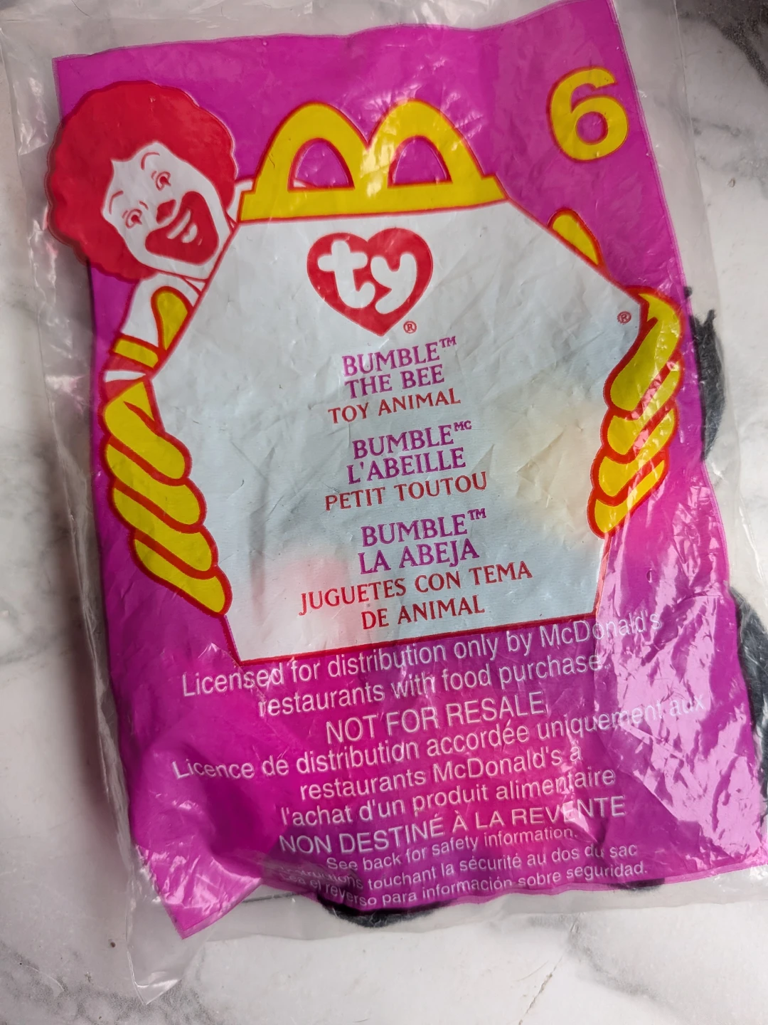 Ty Beanie Babies Bumble the Bee McDonald's Toy
