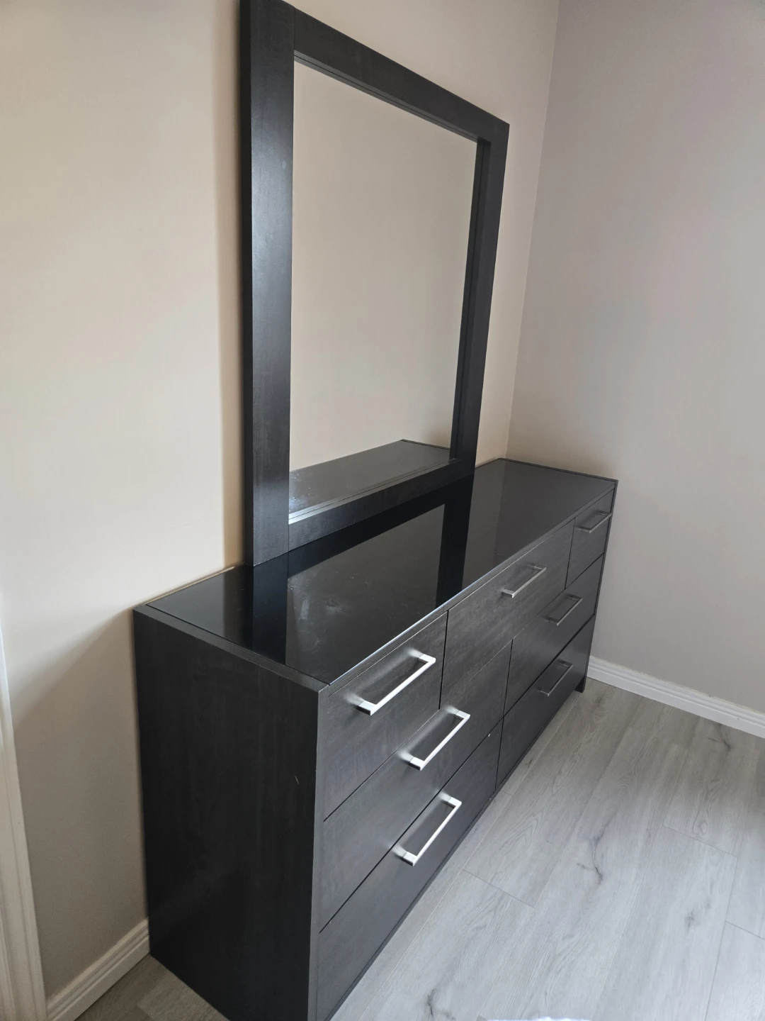 Dark Wood Dresser with Mirror - photo 2