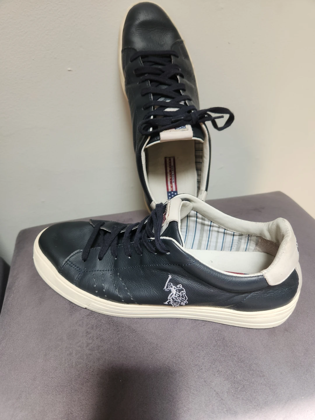 Polo Ralph Lauren Navy Leather Sneakers - photo 3