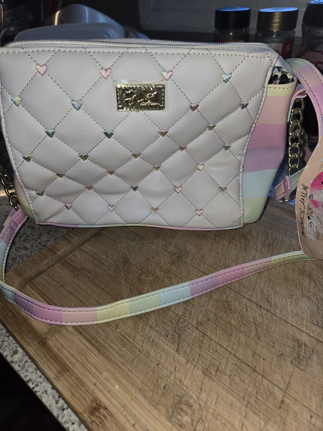 Betsey Johnson Quilted Heart Crossbody Bag