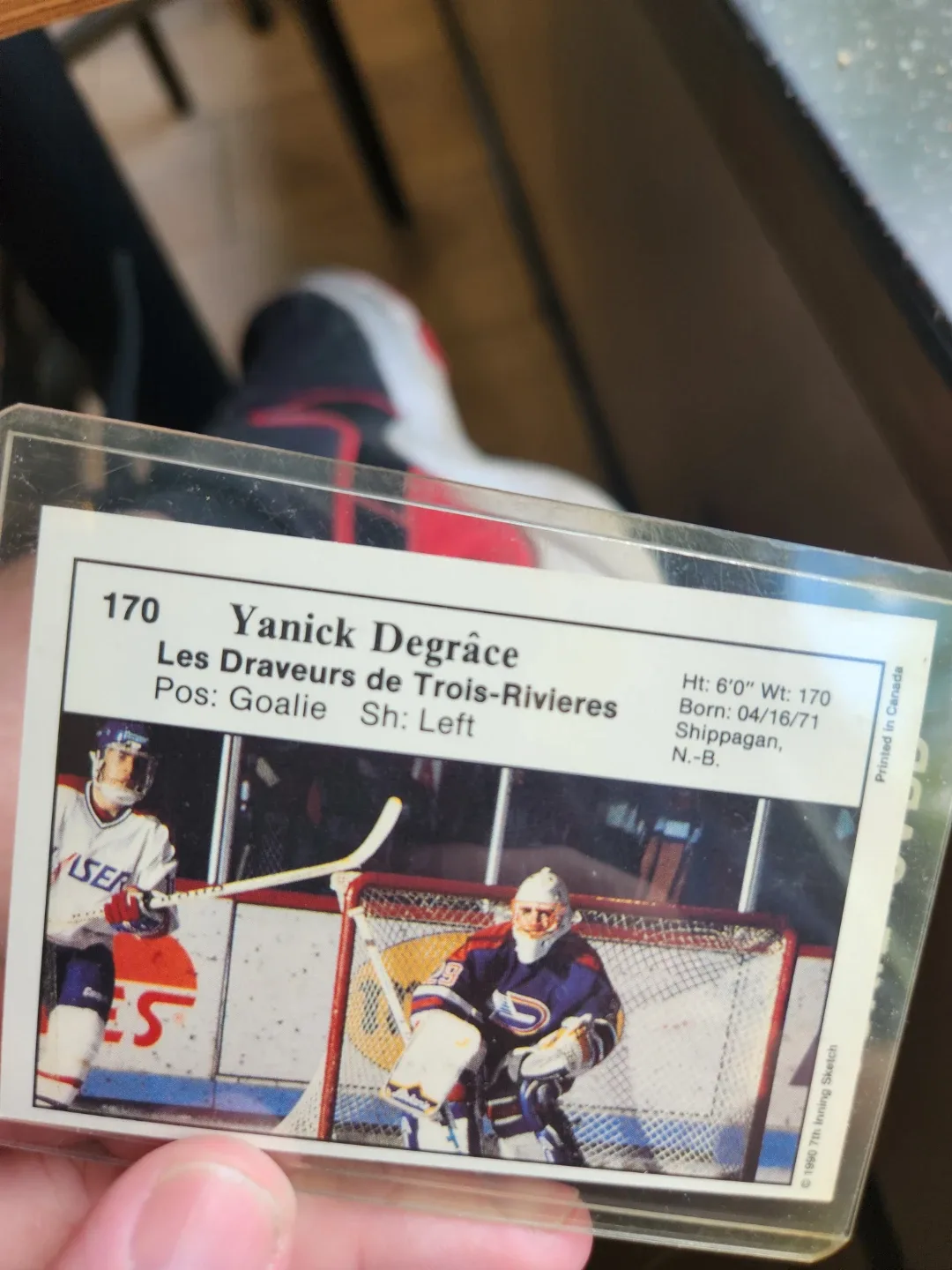 Yanick Degrace Rookie Card - 1990 Irving Sketch