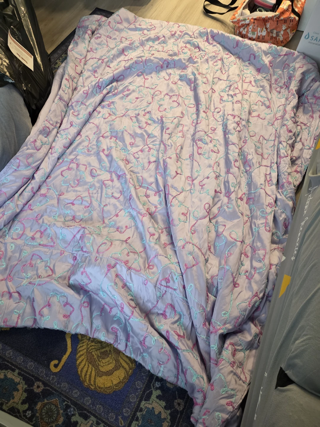 Purple Embroidered Blanket