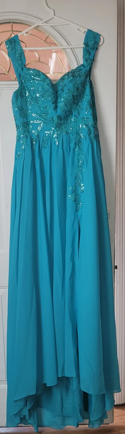 Teal Off-the-Shoulder Lace Prom/Bridesmaid/ Maid of Honor Dress - photo 2