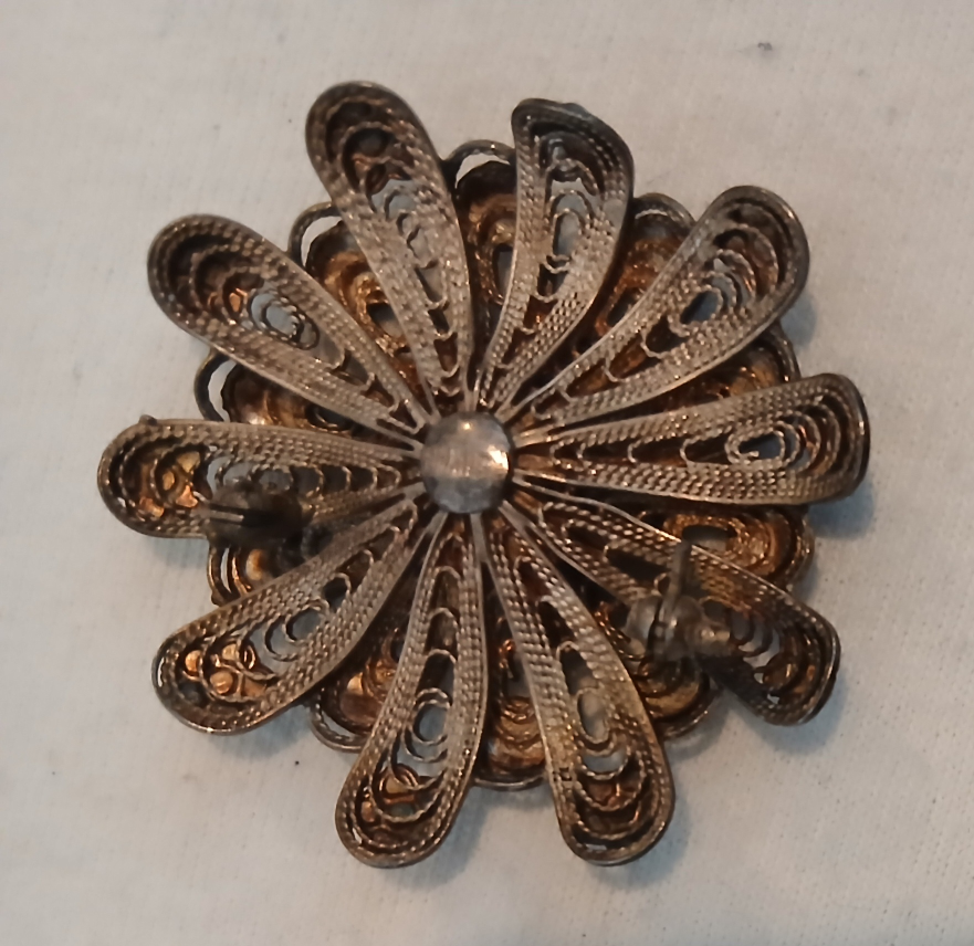 Vintage Enamel Flower Brooch - photo 2