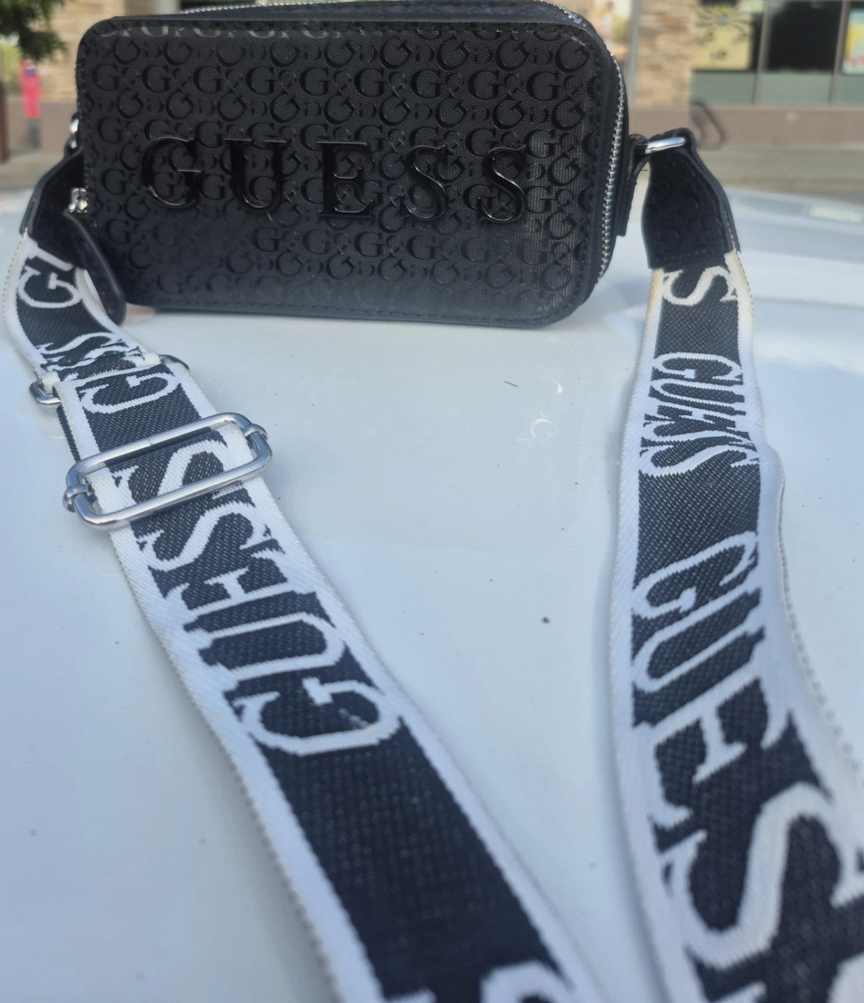 GUESS Black Monogram Crossbody Bag - photo 3
