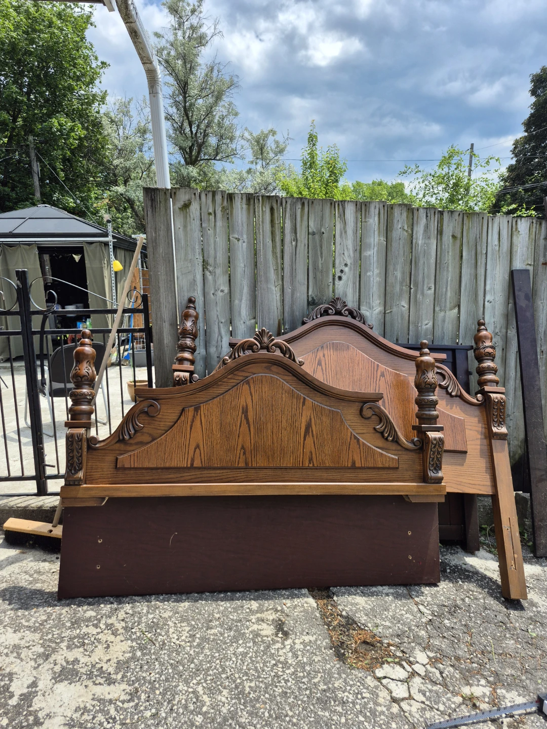 Solid Wood Head and Foot Board Queen Size