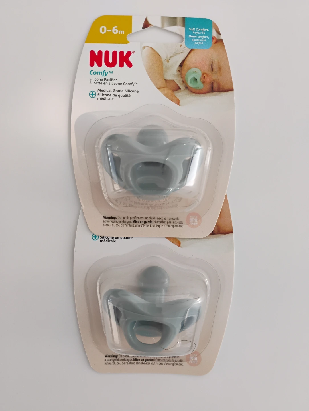 NUK Comfy Silicone Pacifiers (2) - 0-6 Months