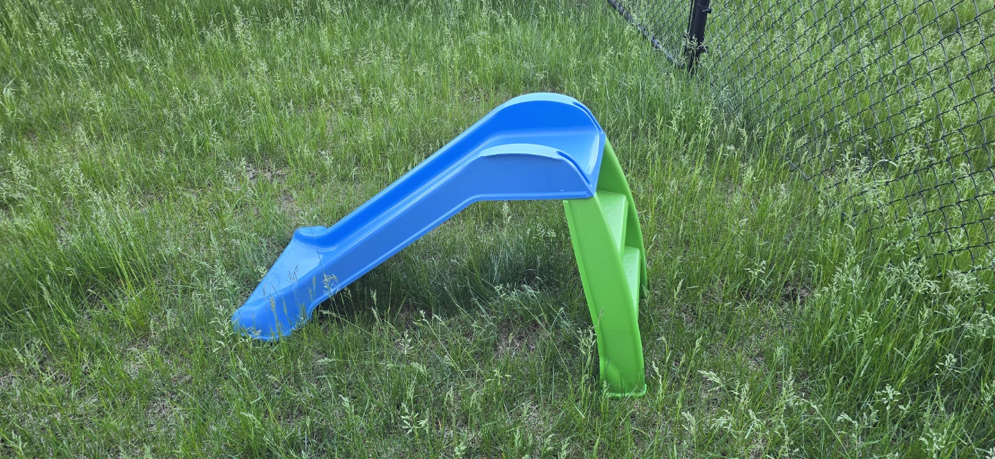 Blue and Green Plastic Slide
