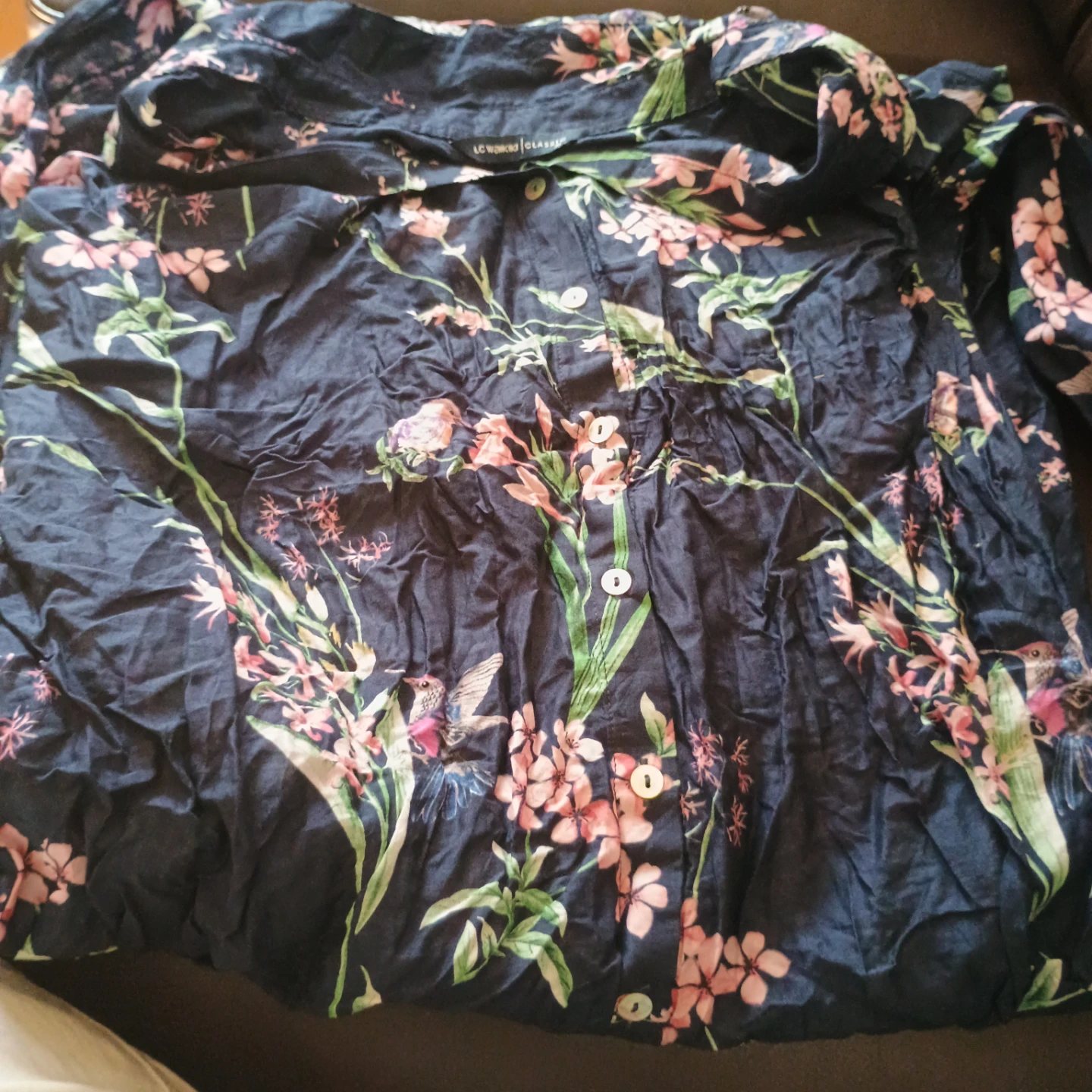 LC Waikiki Classic Floral Button-Up Shirt Size 36