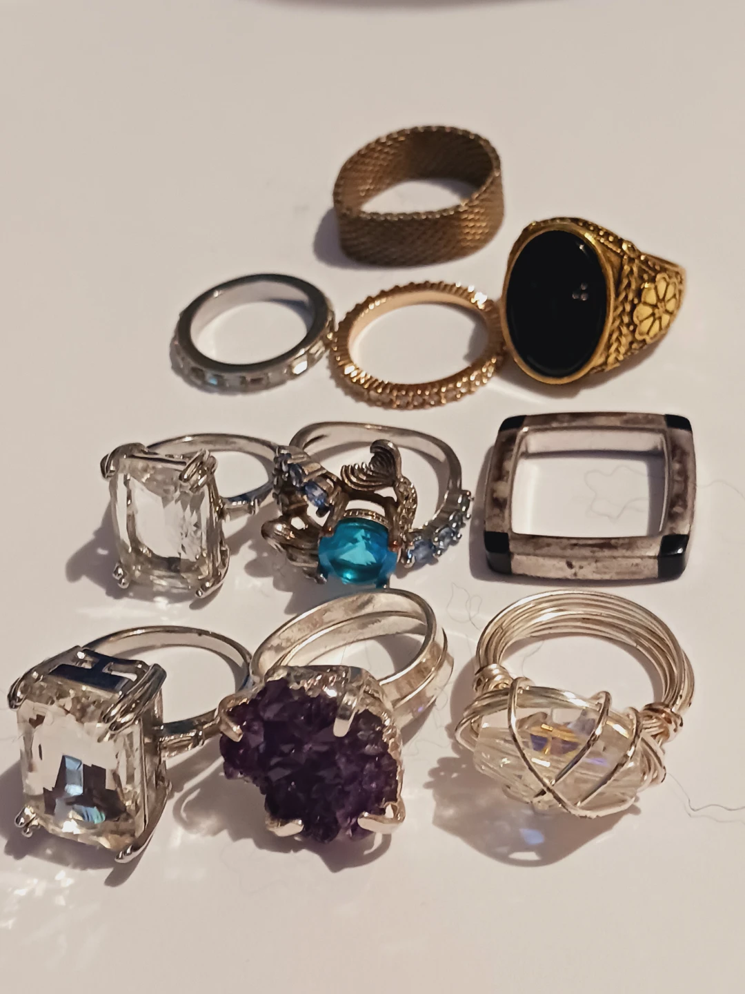 Lot of 10 Assorted Rings. Sizes 6, 7 ,8, 9.