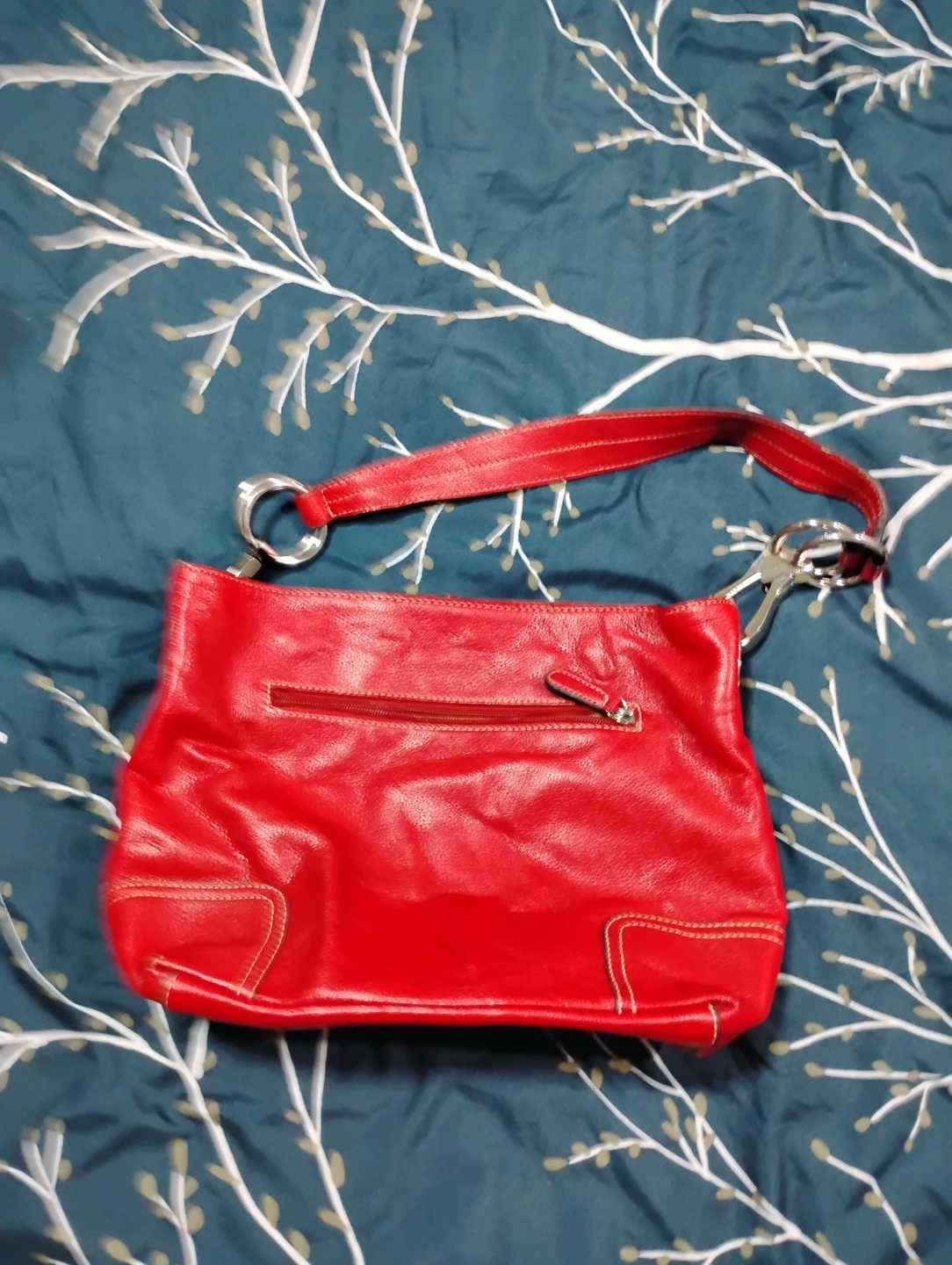 Red Leather Shoulder Bag - photo 2