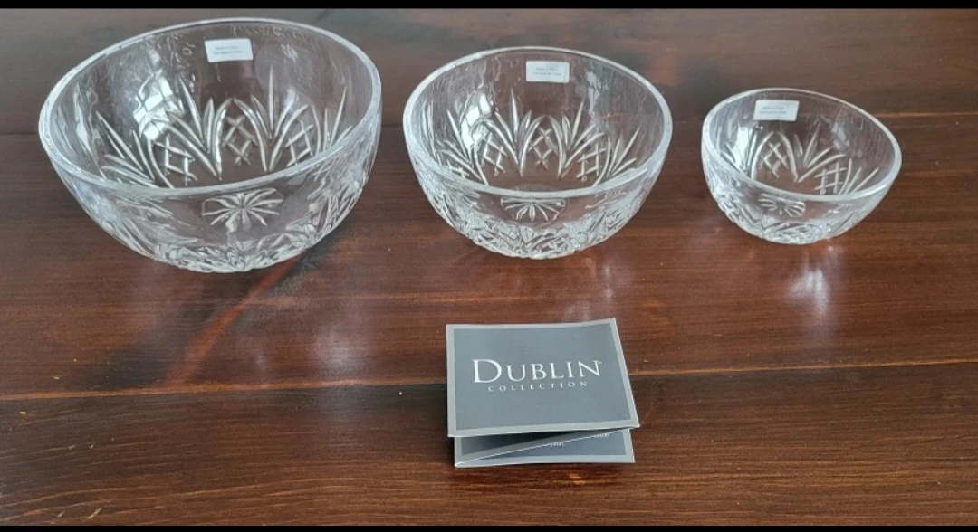 BNIB Dublin Collection Crystal Snack Bowls Set of 3 - photo 4