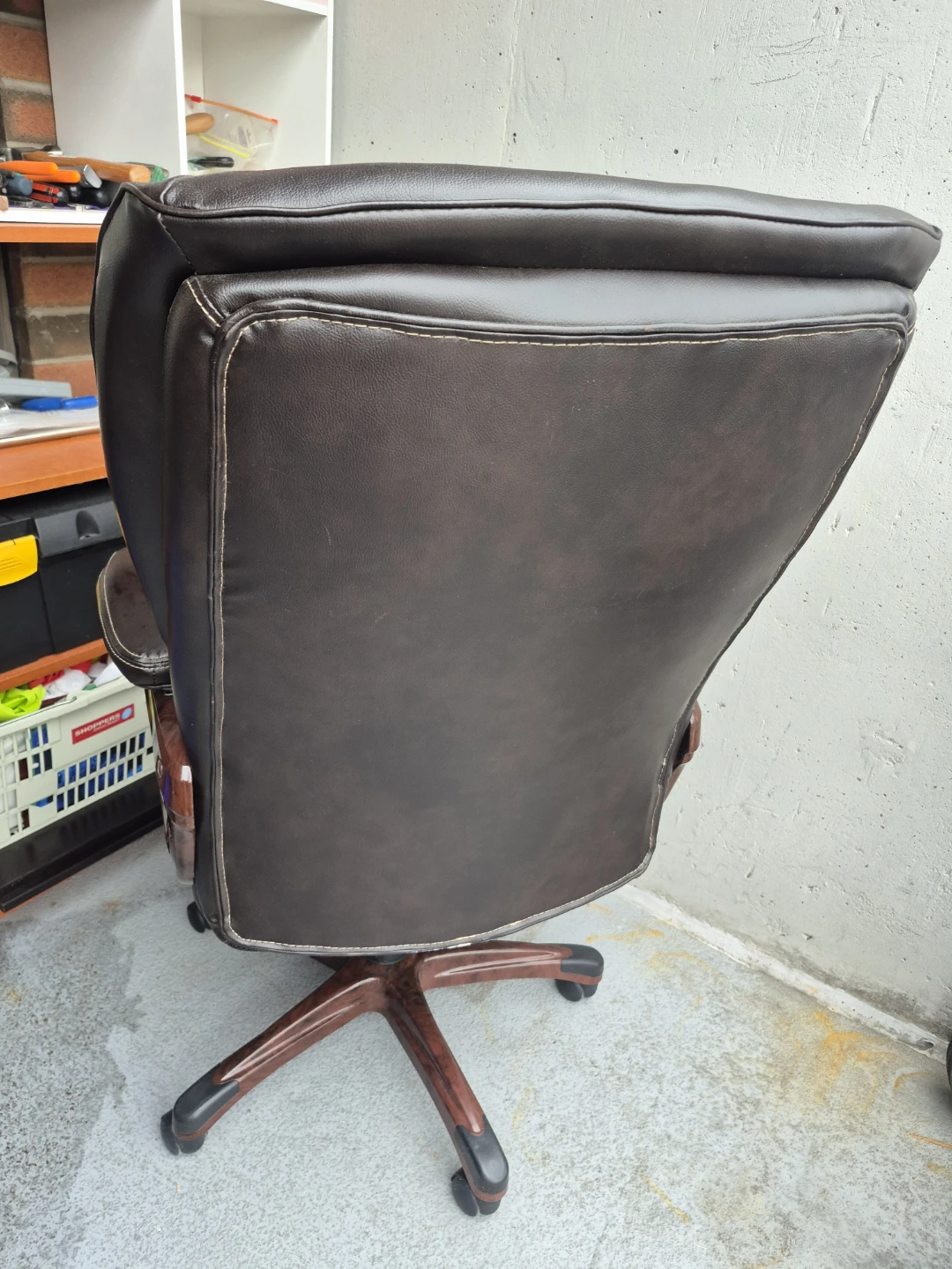 Brown Faux Leather Office Chair - photo 2