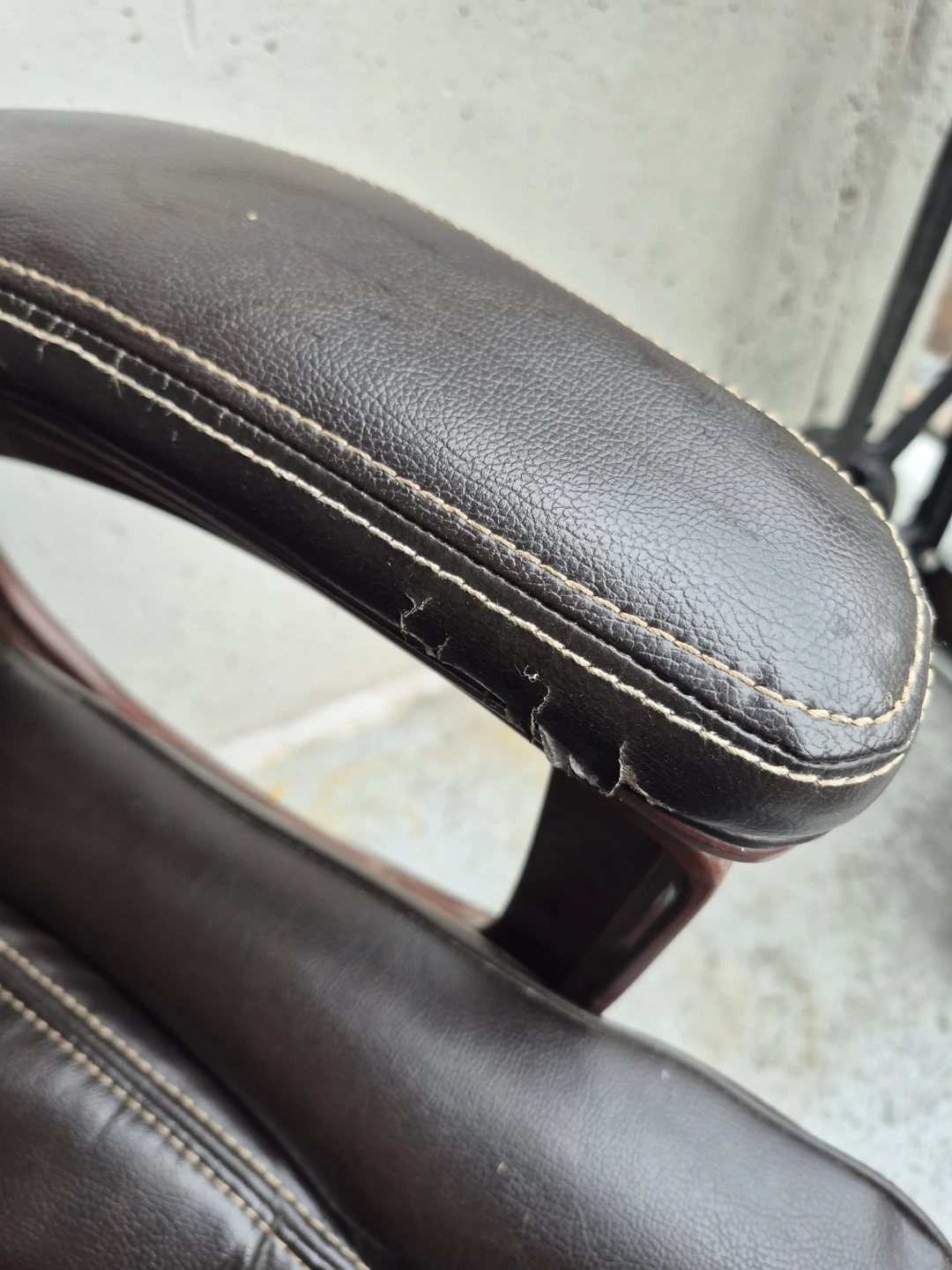 Brown Faux Leather Office Chair - photo 3