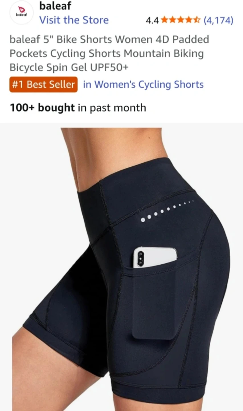 BNWT Women's 4D Padded Bike Shorts - Black ⚽