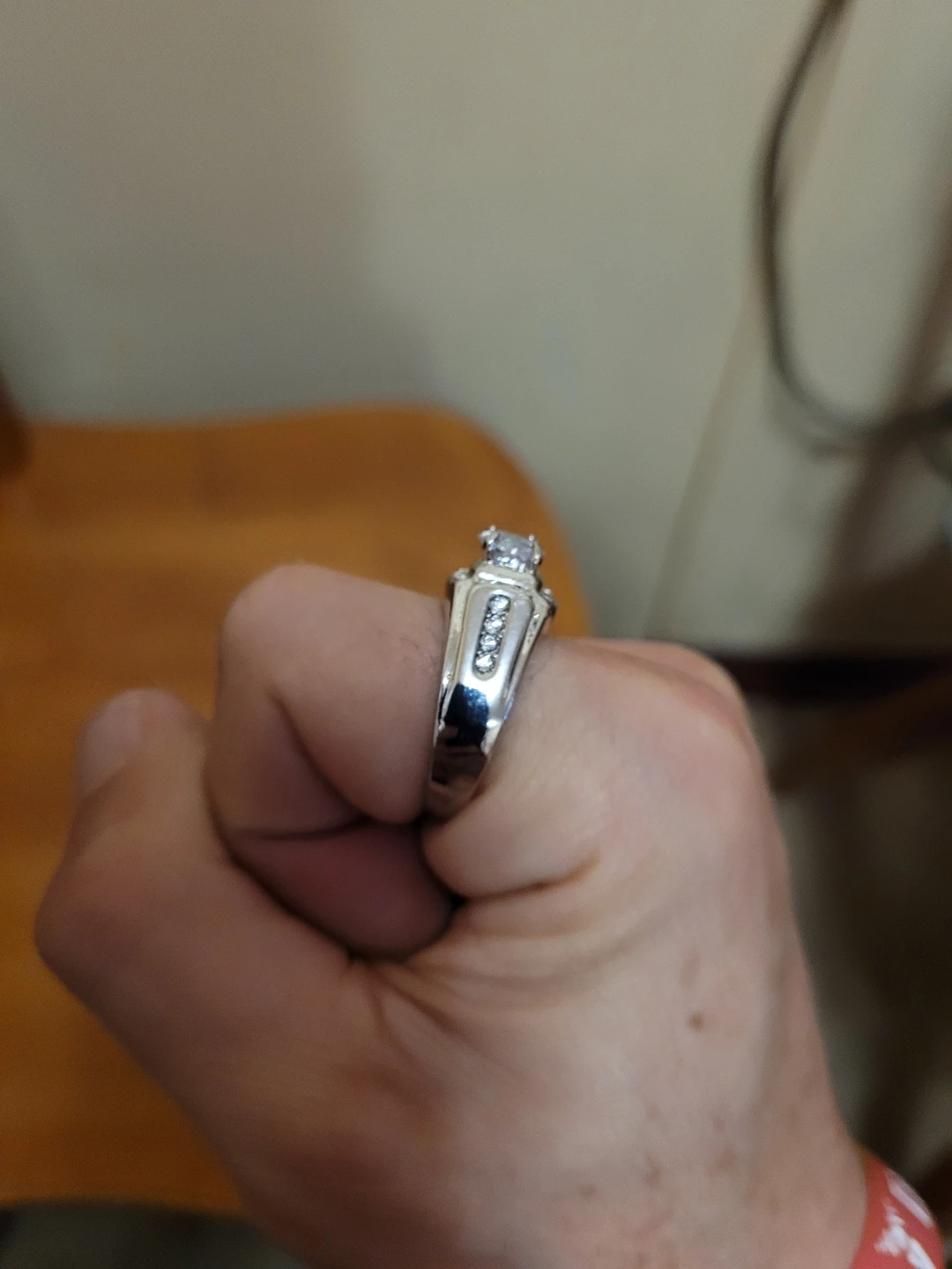 White Gold Plated Cubic Zirconia Ring Size 10 - photo 2