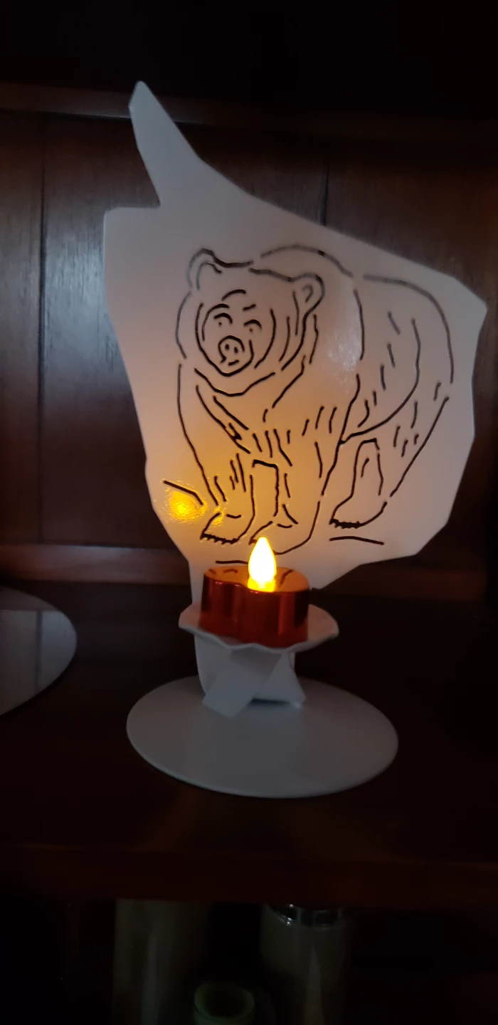 Bear design candle holder Metal New - photo 2