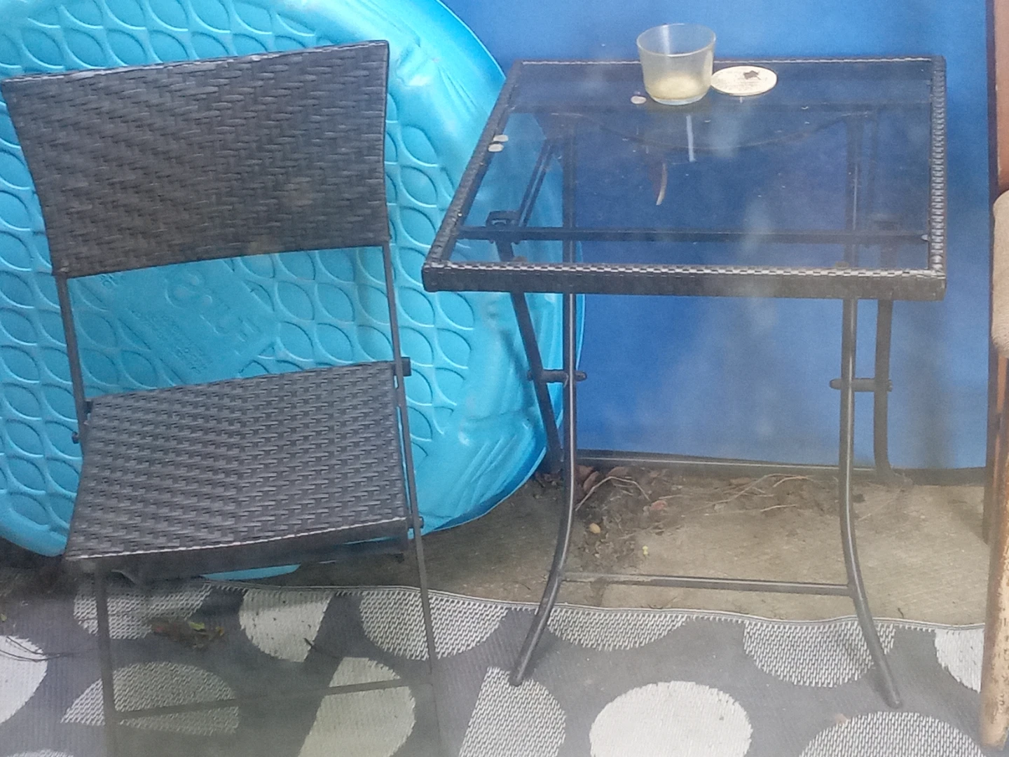 2 chairs table and patio set-Weber Kettle Charcoal Grill