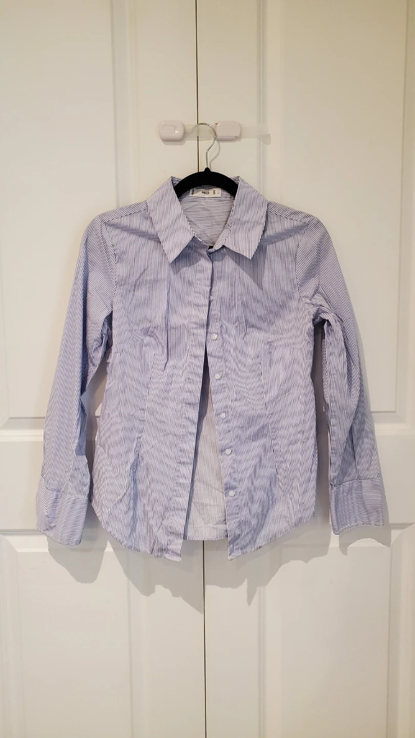 Mango Striped Button-Up Shirt