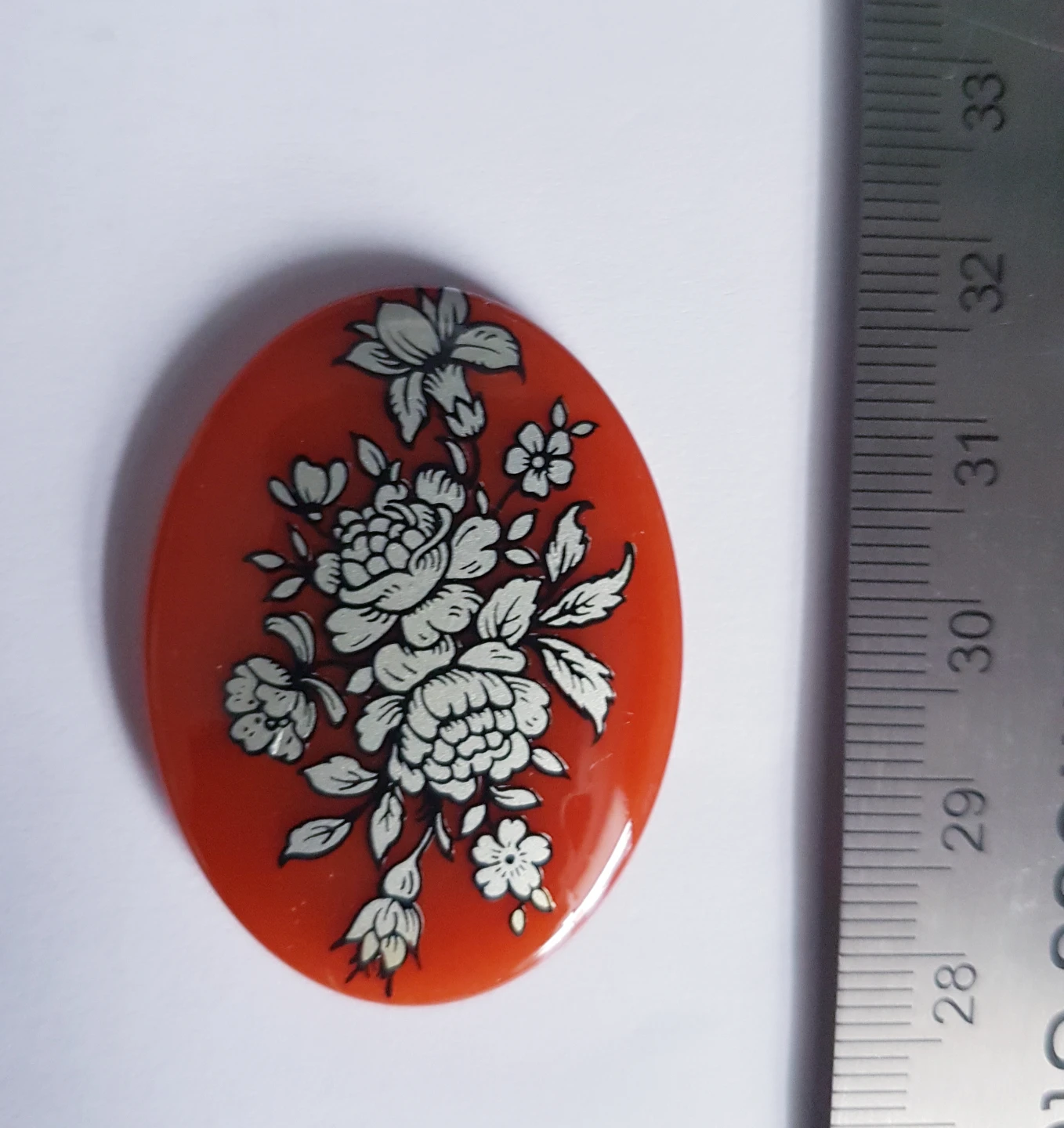 Oval Floral cameo. Vintage - discontinued from 1960s - photo 2