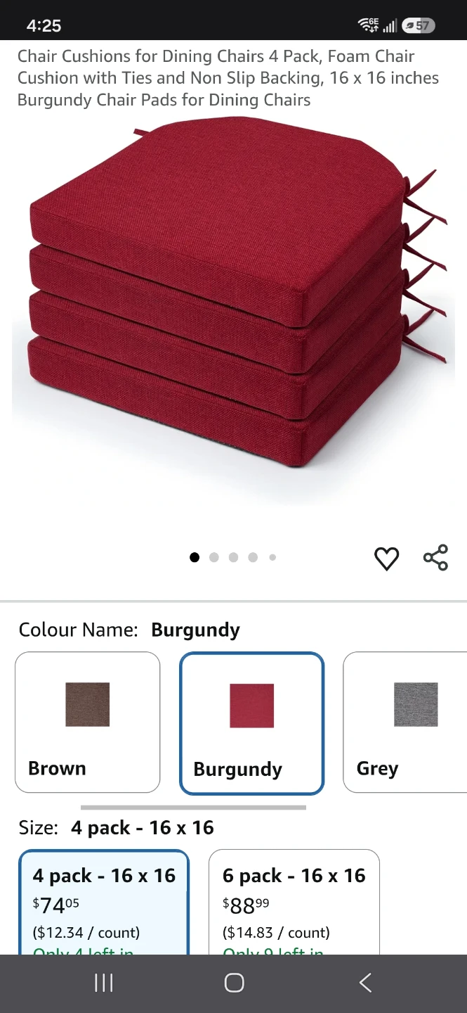 4 chair cushions - red - photo 4