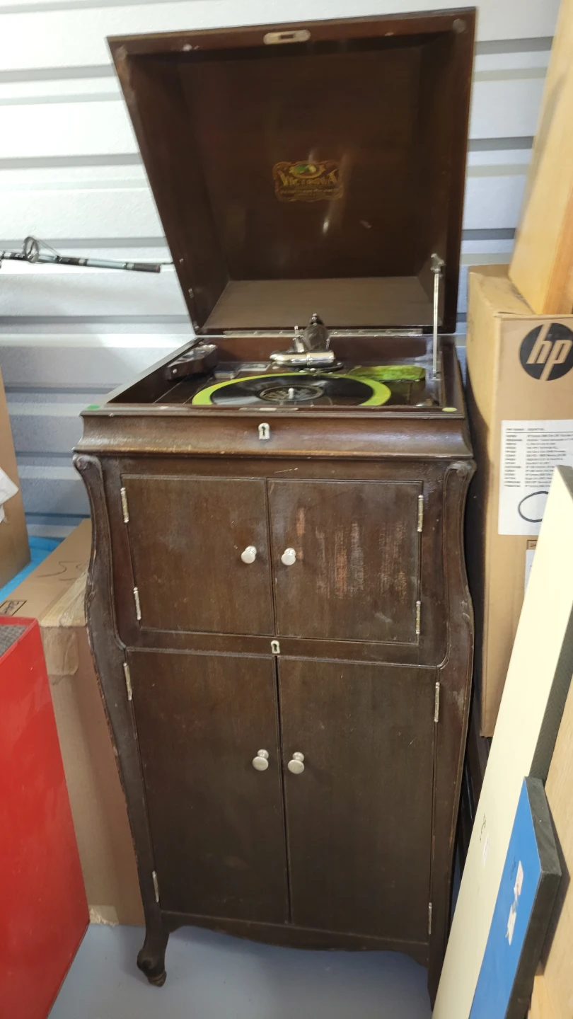 Vintage Victrola Record Player Cabinet