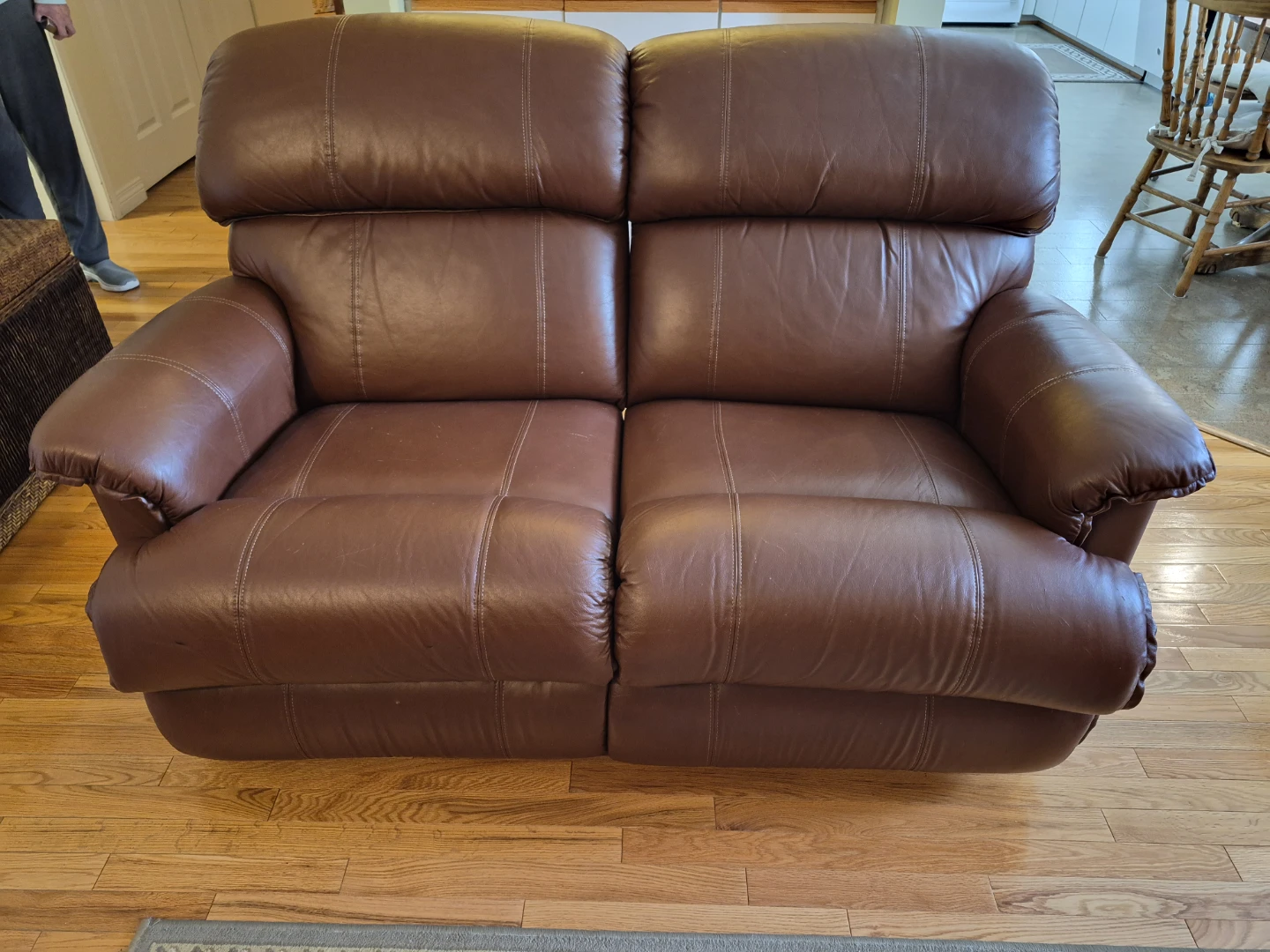 Brown Leather Loveseat Recliner